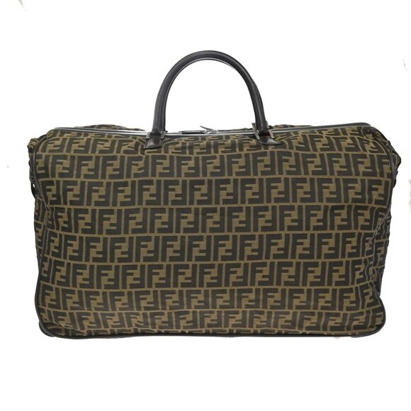 FENDI Zucca Rolling Duffel Bag Trolley Case Canvas Leather Brown SHW 70KB650 - Picture 3 of 16